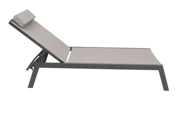 VILLANA 2er-Set Sonnenliegen, Anthrazit/grau, Alu/Textil, 198x66x32cm, Mit Beistelltisch 45x45cm 14 VILLANA 2er-Set Sonnenliegen, Anthrazit/grau, Alu/Textil, 198x66x32cm, Mit Beistelltisch 45x45cm – Bild 12