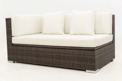 OUTFLEXX 2-Sitzer Ecksofa, Braun Marmoriert, Polyrattan, 145 X 85 X 70 Cm, Wasserfeste Kissenbox, Armlehne Re. -Gartenmöbel Geschäft 10 15734 4 BOX.jpg