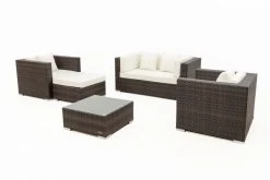 OUTFLEXX Loungemöbel-Set, Polyrattan, Braun Marmoriert, 5 Pers, Wasserfeste Kissenbox, Inkl. Beistelltisch -Gartenmöbel Geschäft 10 16066 BOX B.jpg