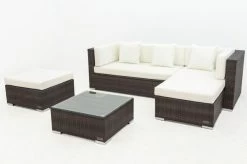 OUTFLEXX Loungemöbel-Set, Braun Marmoriert, 5 Pers, Polyrattan, Wasserfeste Kissenbox, Inkl. Beistelltisch -Gartenmöbel Geschäft 10 16068 BOX B.jpg
