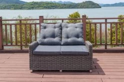 OUTFLEXX Dining 2-Sitzer Sofa, Grau, Polyrattan, 148 X 83 X 110 Cm, Stufenlos Verstellbar -Gartenmöbel Geschäft 10 18912.jpg