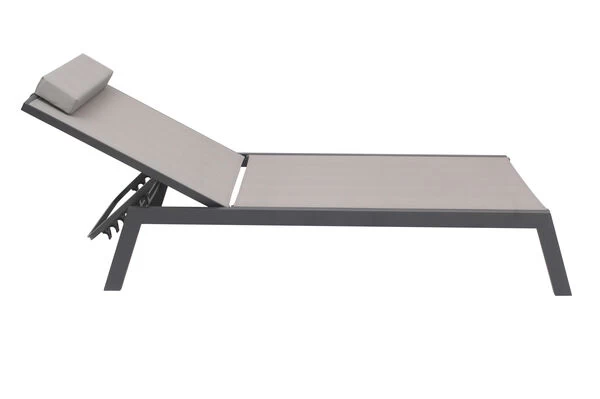 VILLANA 2er-Set Sonnenliegen, Anthrazit/grau, Alu/Textil, 198x66x32cm, Mit Beistelltisch 45x45cm 15 VILLANA 2er-Set Sonnenliegen, Anthrazit/grau, Alu/Textil, 198x66x32cm, Mit Beistelltisch 45x45cm – Bild 13