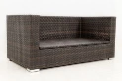 OUTFLEXX 2-Sitzer Sofa, Braun Marmoriert, Polyrattan, 152 X 85 X 70 Cm, Wasserfeste Kissenbox -Gartenmöbel Geschäft 11 15734 2 BOX.jpg