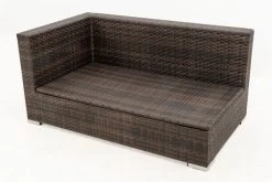 OUTFLEXX 2-Sitzer Ecksofa, Braun Marmoriert, Polyrattan, 145 X 85 X 70 Cm, Wasserfeste Kissenbox, Armlehne Re. -Gartenmöbel Geschäft 11 15734 4 BOX.jpg