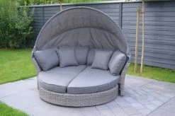 OUTFLEXX Sonneninsel, Grau, Polyrattan, Halbrund, 193 X 104 X 74 Cm, Hocker Drehbar, Dach Klappbar 24 OUTFLEXX Sonneninsel, Grau, Polyrattan, Halbrund, 193 X 104 X 74 Cm, Hocker Drehbar, Dach Klappbar -Gartenmöbel Geschäft 11 16110.jpg