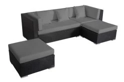 OUTFLEXX Loungemöbel-Set, Schwarz, Polyrattan, 5 Personen, Wasserfeste Kissenbox -Gartenmöbel Geschäft 11 18226 BOX A.jpg
