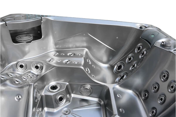 Outtech Steel Art Aries Whirlpool, Grau/schwarz, 214x214x93 Cm / 1000L, 5 Pers., LED Corner Light, LCD Balboa Anzeige, WIFI READY 13 Outtech Steel Art Aries Whirlpool, Grau/schwarz, 214x214x93 Cm / 1000L, 5 Pers., LED Corner Light, LCD Balboa Anzeige, WIFI READY – Bild 11