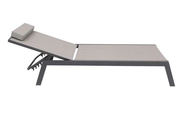 VILLANA 2er-Set Sonnenliegen, Anthrazit/grau, Alu/Textil, 198x66x32cm, Mit Beistelltisch 45x45cm 16 VILLANA 2er-Set Sonnenliegen, Anthrazit/grau, Alu/Textil, 198x66x32cm, Mit Beistelltisch 45x45cm – Bild 14