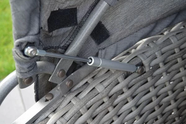 OUTFLEXX Sonneninsel, Grau, Polyrattan, Halbrund, 193 X 104 X 74 Cm, Hocker Drehbar, Dach Klappbar 14 OUTFLEXX Sonneninsel, Grau, Polyrattan, Halbrund, 193 X 104 X 74 Cm, Hocker Drehbar, Dach Klappbar – Bild 12