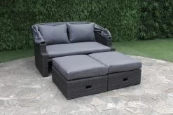 OUTFLEXX Fontana Loungebett, Grau, Polyrattan, Doppel-halbrund, Mit Unterschiebbaren Hockern, Dach Klappbar -Gartenmöbel Geschäft 12 18545.jpg