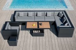 OUTFLEXX Loungemöbel-Set, Schwarz, Polyrattan, Für 8 Personen, Inkl. Loungetisch, Wasserfeste Kissenbox -Gartenmöbel Geschäft 1380 BOX D 3 CGI.jpg