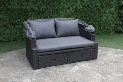 OUTFLEXX Fontana Loungebett, Grau, Polyrattan, Doppel-halbrund, Mit Unterschiebbaren Hockern, Dach Klappbar -Gartenmöbel Geschäft 13 18545.jpg