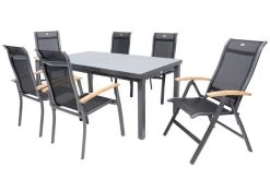 HARTMAN Alice Esstischgarnitur, Xerix, Alu/4x4 Textilen, Tisch 180/240x100cm, 4 Stapel-, 2 Multipositionssessel -Gartenmöbel Geschäft 13 19329.jpg