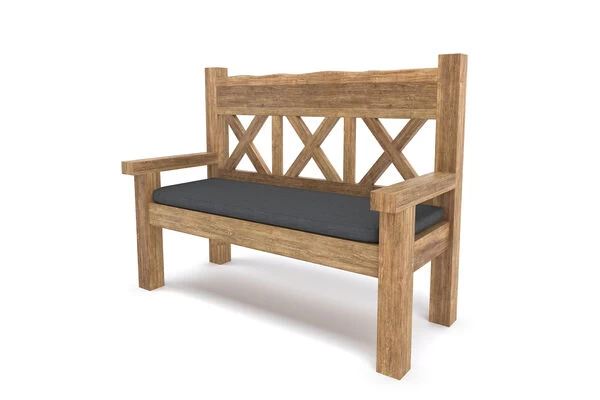 OUTFLEXX Gartenbank, Natur, Recyceltes FSC®-Teakholz, 160x73cm, Mit Rücken- Und Armlehnen, Rustikal Gebürstet 3 OUTFLEXX Gartenbank, Natur, Recyceltes FSC®-Teakholz, 160x73cm, Mit Rücken- Und Armlehnen, Rustikal Gebürstet