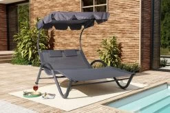 OUTFLEXX Doppelliege, Anthrazit, Polyester/Stahl Pulverbeschichtet, 205x138x34cm, Inkl. Nackenkissen, Rollbar 20 OUTFLEXX Doppelliege, Anthrazit, Polyester/Stahl Pulverbeschichtet, 205x138x34cm, Inkl. Nackenkissen, Rollbar -Gartenmöbel Geschäft 16102 01.jpg