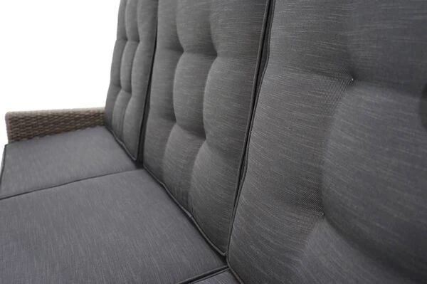 Ploß Rocking Comfort Dining / Lounge 3-Sitzer Sofa, Grau/braun-meliert, Polyrattan, 210x85x112 Cm, Verstellbar 18 Ploß Rocking Comfort Dining / Lounge 3-Sitzer Sofa, Grau/braun-meliert, Polyrattan, 210x85x112 Cm, Verstellbar – Bild 16