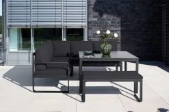 KETTLER Ocean Dining-Lounge, Anthrazit/anthrazit, 223 X 200 Cm, Inkl. Kissen, 0320831-7200