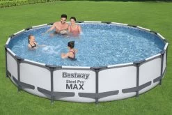 BESTWAY Steel Pro MAX Pool Mit Gestell, Grau, TriTech/Stahl, Ø427x84cm, Mit Filterpumpe -Gartenmöbel Geschäft 19174 12.jpg