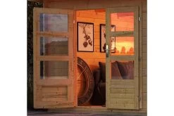 KARIBU Gartenhaus Trittau 5, Naturbelassen, Fichtenholz 40mm, 576 X 297 X 217 Cm, Pultdach, Anbau 3,3m Mit Rückwand -Gartenmöbel Geschäft 19433 7 02.jpg