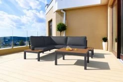 VILLANA Eck-Loungegruppe, Anthrazit/grau Meliert, Alu/Holzimitat/Polyester, 5 Personen, Inkl. Kissen -Gartenmöbel Geschäft 19812 1 CGI.jpg