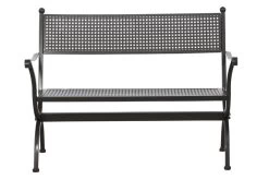 MBM Bank Romeo, Marone, Schmiedeeisen Verzinkt, Pulverbeschichtet, 2-Sitzer, 122x90x62 Cm