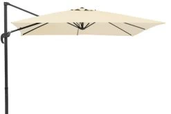 Schneider® SCHNEIDER Rhodos Junior Ampelschirm, Natur, Quadratisch, 270 X 270 Cm