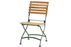 Klappstuhl Verona Aus FSC Teak/Eisen Von Ploß In Natur/grün