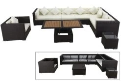 OUTFLEXX Loungemöbel-Set, Braun, Polyrattan, Für 8 Personen, Inkl. Loungetisch, Wasserfeste Kissenbox -Gartenmöbel Geschäft 1 1301 BOX D.jpg