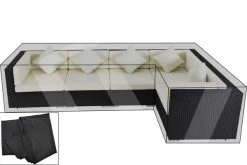 OUTFLEXX Premium Abdeckhauben Set Für Lounge TheBox-A/-D: 1304/ 1714/ 7175/ 16064, Schwarz, Wasserbeständig