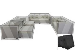 OUTFLEXX Premium Abdeckhauben Set Für Lounge TheBox-A/-D: 1599/ 1716/ 7173/ 16062, Schwarz, Wasserbeständig