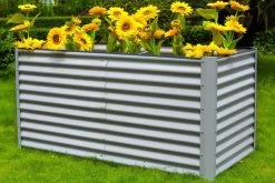 OUTFLEXX Hochbeet, Silber, Zincalume, Pulverbeschichtet, 180 X 90 X 84 Cm