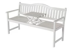 VILLANA Gartenbank, Weiß, Akazienholz, 152 X 59 X 86 Cm, 2-3 Personen, Klapptisch-Funktion 13 VILLANA Gartenbank, Weiß, Akazienholz, 152 X 59 X 86 Cm, 2-3 Personen, Klapptisch-Funktion -Gartenmöbel Geschäft 1 13851.jpg