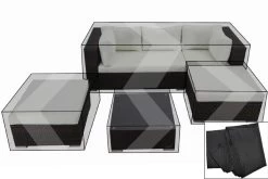 OUTFLEXX Premium Abdeckhauben Set Für Lounge: 7765-BOX-B, Schwarz, Wasserbeständig