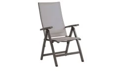 STERN New Top Klappsessel, Anthrazit/silber, Aluminium/Textil, 75x60x113 Cm, Rückenlehne Verstellbar, Klappbar