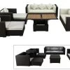 OUTFLEXX Loungemöbel-Set, Braun, Polyrattan, Für 9 Personen, Inkl. Loungetisch, Wasserfeste Kissenbox -Gartenmöbel Geschäft 1 1599 BOX D.jpg