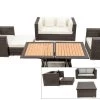 OUTFLEXX Loungemöbel-Set, Polyrattan, Braun Marmoriert, 5 Pers, Wasserfeste Kissenbox, Inkl. Loungetisch -Gartenmöbel Geschäft 1 16066 BOX D.jpg