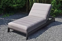 OUTFLEXX Bite Loungeliege, Flanelle, Alu/Sunbrella, 203 X 90 X 38 Cm, 4-fach Verstellbar