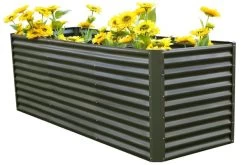 OUTFLEXX Set Hochbeet Mit Erweiterungsmodul, Anthrazit, Zincalume, 180+80cm