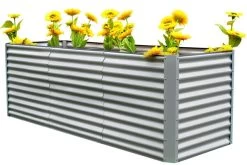 OUTFLEXX Set Hochbeet Mit Erweiterungsmodul, Silber, Zincalume, 180+80cm