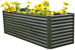 OUTFLEXX Set Hochbeet Mit Erweiterungsmodul, Anthrazit, Zincalume, 120+80cm