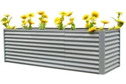 OUTFLEXX Set Hochbeet Mit Erweiterungsmodul, Silber, Zincalume, 120+80cm