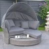 OUTFLEXX Sonneninsel, Grau, Polyrattan, Halbrund, 193 X 104 X 74 Cm, Hocker Drehbar, Dach Klappbar 2 OUTFLEXX Sonneninsel, Grau, Polyrattan, Halbrund, 193 X 104 X 74 Cm, Hocker Drehbar, Dach Klappbar -Gartenmöbel Geschäft 1 16110.jpg