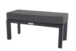 Gartenmöbel Geschäft 13 VILLANA Hocker / Fußablage, Schwarz/grau Meliert, Alu/Polyester, 100 X 46 X 46 Cm, Inkl. Kissen