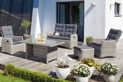 SUNNY SMART Roseville Loungegruppe, Grey-white, Für 4 Personen, Inkl. Polster
