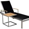 OUTFLEXX Sonnenliegen-Set, Schwarz, Edelstahl/FSC-Teak, 195,5x74x35cm, Mit Armlehnen, Inkl. Beistelltisch 45x45cm -Gartenmöbel Geschäft 1 16545.jpg