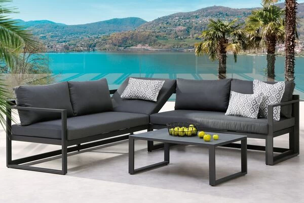 BEST Rhodos Loungemöbel, Anthrazit, Alu/Sensotex, 3-tlg., 212 X 212 Cm, Inkl. Polster 3 BEST Rhodos Loungemöbel, Anthrazit, Alu/Sensotex, 3-tlg., 212 X 212 Cm, Inkl. Polster