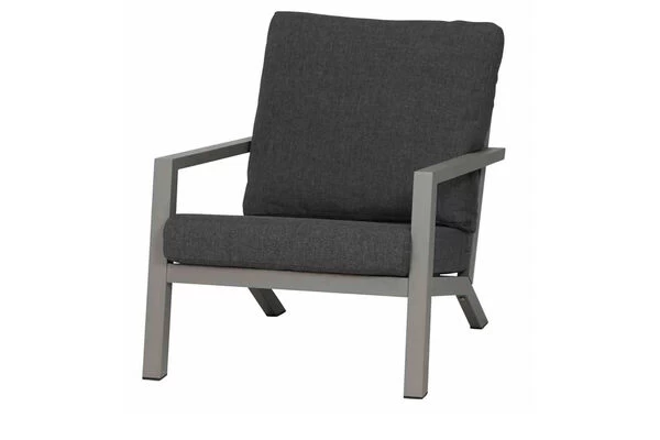 SIENA GARDEN Belia Loungesessel, Matt-silber, Aluminium, 79x91x81 Cm, Inkl. Polster Dunkelgrau 3 SIENA GARDEN Belia Loungesessel, Matt-silber, Aluminium, 79x91x81 Cm, Inkl. Polster Dunkelgrau