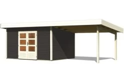 KARIBU Gartenhaus Northeim 4, Fichtenholz 38 Mm, Pultdach