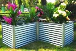 OUTFLEXX Eck-Hochbeet, Silber, Zincalume, 210x210x90x84cm