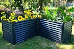 OUTFLEXX Eck-Hochbeet, Anthrazit, Zincalume, 210x210x90x84cm